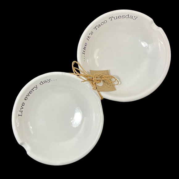 MUD PIE Double Salsa Server Set “Live Every Day…like it’s Taco Tuesday” NWT - Picture 6 of 9